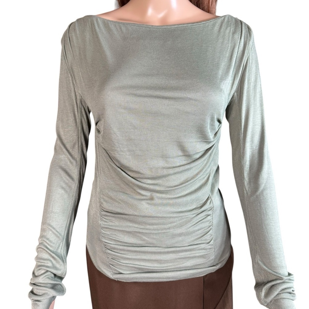 New Free People Intimately Night We Met Long Sleeve Olive Top Size S - Picture 9 of 9